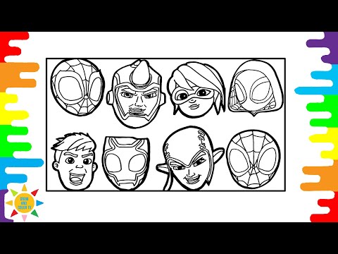 Spidey Friends Face Coloring | Spidey And His Amazing Friends Coloring Page | Coloring Pages