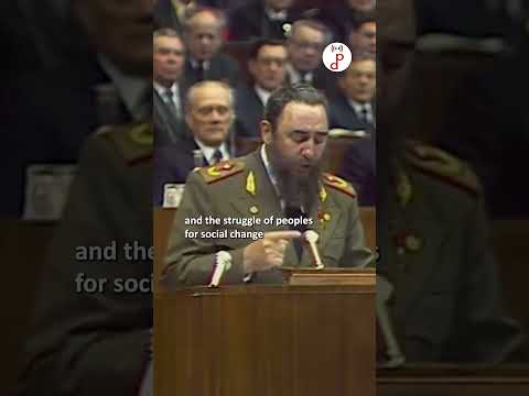 Fidel Castro speaks in Moscow, 1981