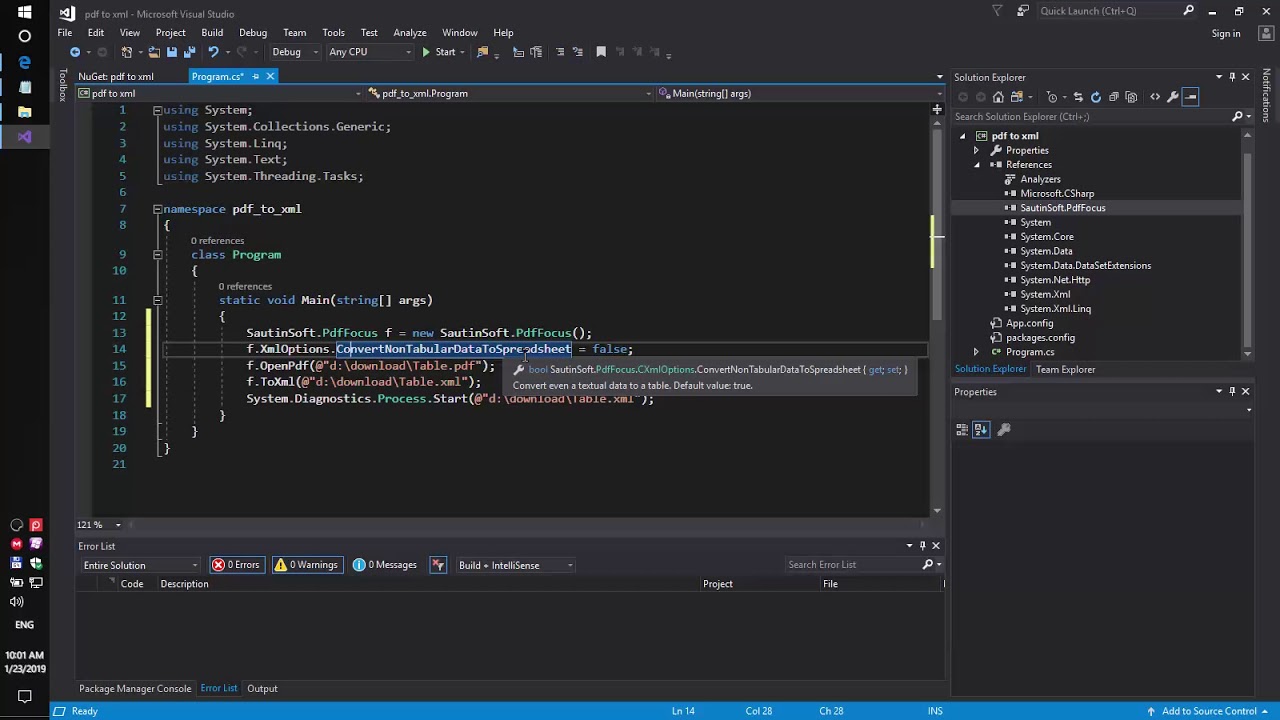 Convert PDF to XML in C# using PDF Focus .Net library