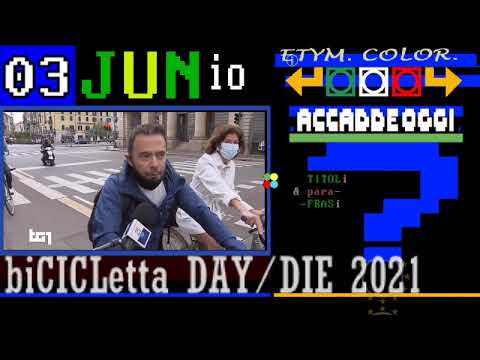 TG1/** GIORNATA MONDIALE DELLA BICICLETTA ** 03 GIUGNO 2021 / comparazione TG1+TG2+TG3+TG5