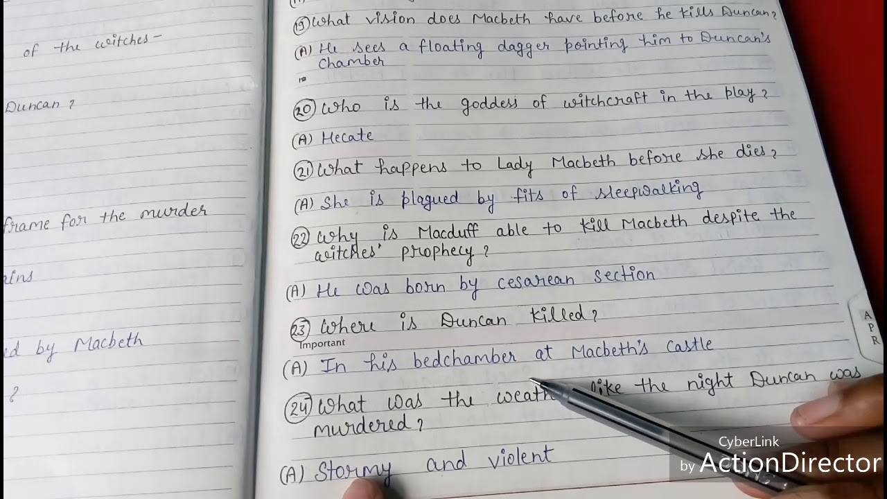 ENGLISH LITERATURE || MACBETH BY SHAKESPEARE || QUIZ || QUESTIONS