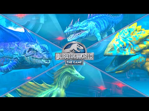 DUNKLEOSAURUS, LEEDSICHTHYS, HAINOSAURUS, HAUFFIOSAURUS - JURASSIC WORLD THE GAME
