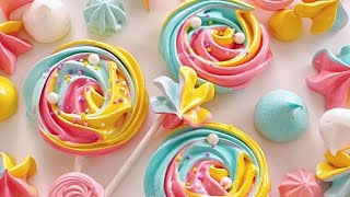 [머랭쿠키] 롤리팝🍭 머랭쿠키 만들기/스위스머랭/how to make lollipop meringue cookies recipe/ローリーポップ·マランククッキー