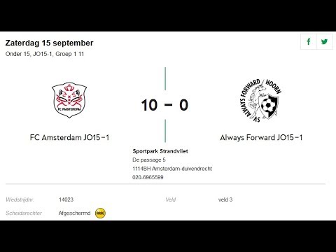 FC Amsterdam O15 vs Always Forward O15-1 | Bekerwedstrijd Deel1