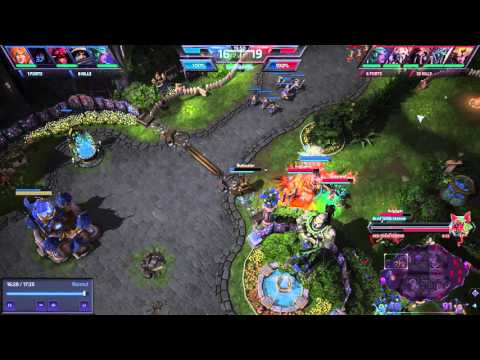 Heroes of the Storm - Tyrande lands a bullshit Starfall & Raynor dies (Garden of Terror) FAIL - HotS