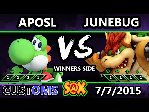S@X 105 Customs - VGBC | Aposl (Yoshi) Vs. VGz | Junebug (Bowser) SSB4 - Smash Wii U - Smash 4