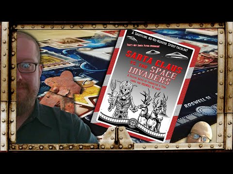 The Board Game Kaptain's review for Santa Claus Vs The Space Invaders, an expansion to Roswell 51