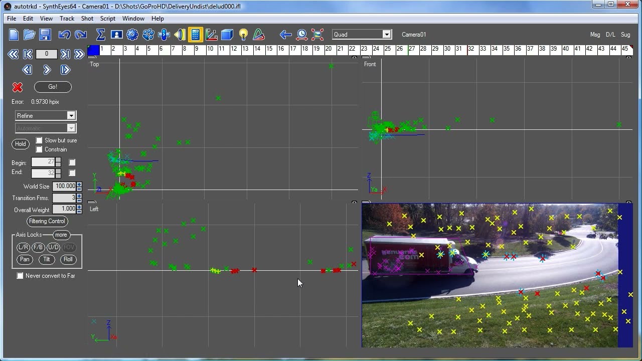 Relative Scale of Object Tracks in SynthEyes