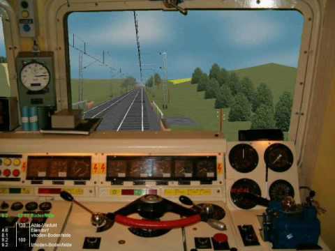 Train driver's view- train 303 Bernheim-Sofia with locomotive Skoda 68 E7, BDZ 45 111