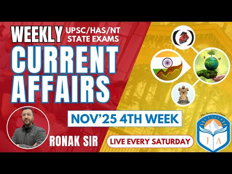 Current Affairs November 4th Week Nov 2025 Jokta Academy HPAS | HP Allied and NT | Ronak Sir
