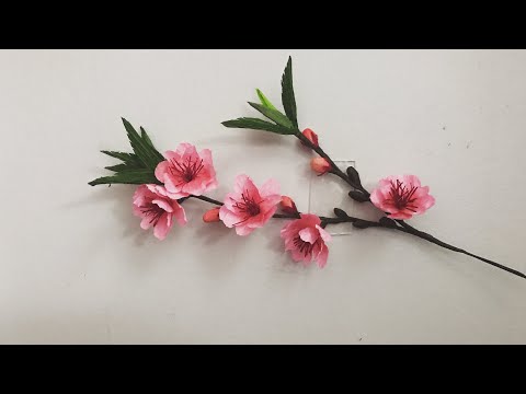 Bella’s Craft/ How to make peach blossom by crepe paper/ Hướng dẫn làm hoa đào bằng giấy nhún