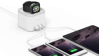 PowerTime Apple Watch Charging Dock with 3 USB Ports