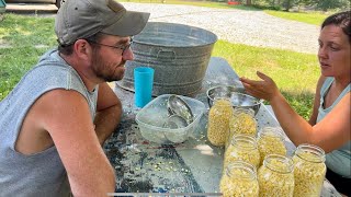 It Don’t Wait on Ya || Putting Up Corn, Carrots, & Pickled Peaches ||July 2025