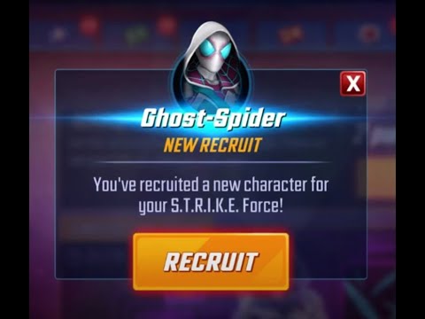 ghost spider orb opening, red stars and test play marvel strike force
