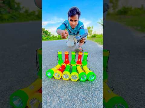 Big size torch and electronic LED flashlight 🔦unboxing & testing￼￼