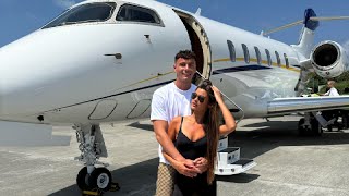 We flew on a private jet to the Maldives