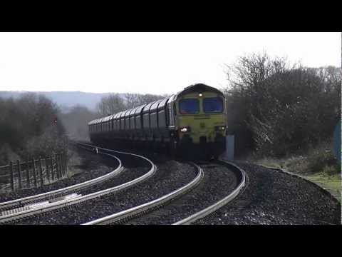 66536 On the 6z61 Portbury Fiddlers Ferry Coal Past Moreton On Lugg 2 2 13