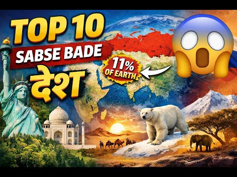 Top 10 Largest Countries by Area | World Ranking (4K)