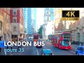 London Bus Ride Route 35 Double Decker 4K Virtual Tour