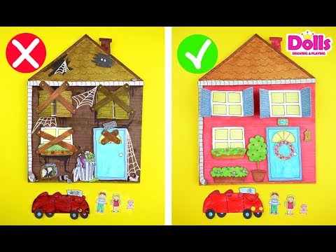 BAD HOUSE vs GOOD HOUSE EASY PAPERCRAFTS FOR KIDS HANDMADE TOYS