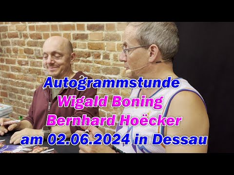 Autogrammstunde Wigald Boning und Bernhard Hoëcker in Dessau am 02.06.2024