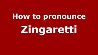 How to pronounce Zingaretti