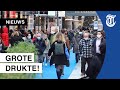 Beelden: drukte in winkelstraat na lockdown-nieuws