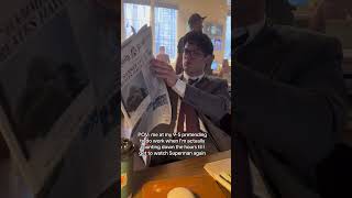 Clark Kent working hard at the Daily Planet