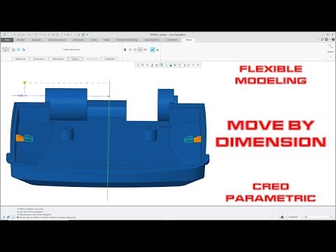 Creo Parametric - Flexible Modeling (FMX) - Move by Dimension