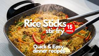 15mins Easy Dinner Recipe - Rice Sticks Stir Fry