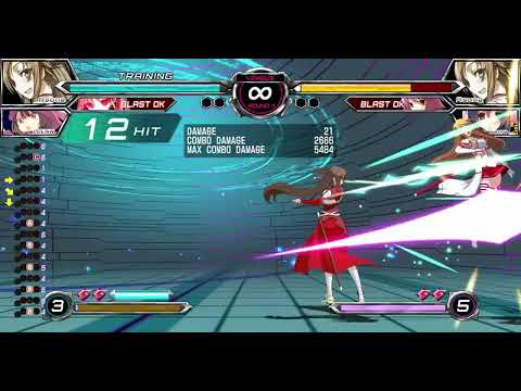 Asuna from Ground to air combo | Dengeki Bunko Fighting Climax
