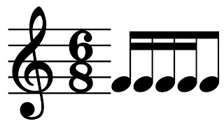 Sight Rhythm: 4 Sixteenths-Eighth (4 Semiquavers-Quaver) in 6/8 Time Signature