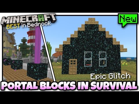 Skippy 6 Gaming - Minecraft Bedrock - END PORTAL BLOCKS IN SURVIVAL - Glitch [ Tutorial ] MCPE / Xbox / Switch