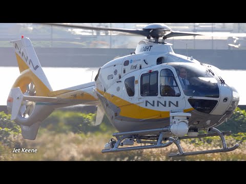 Japan's News Helicopter Landing & Takeoff - Eurocopter EC135P2+ (Airbus Helicopters H135)