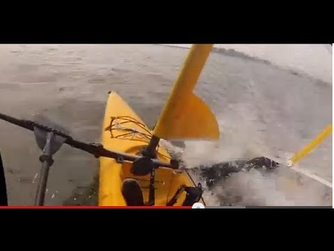 The best ride Hobie Mirage adventure island sailing kayak on a windy day in Long Beach NY