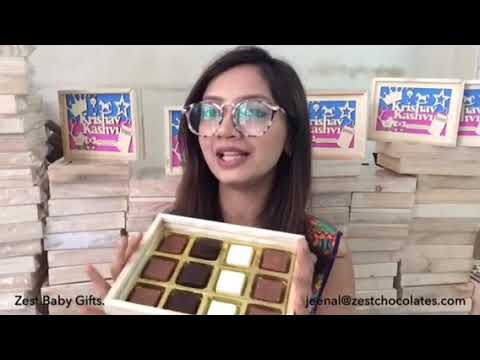 Baby arrival chocolate gifts twin babies by Zest Chocolates