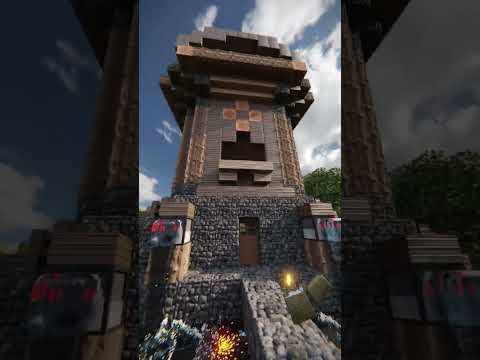 Realistic TNT vs Water at Pillager Outpost / Minecraft RTX #shorts #minecraft