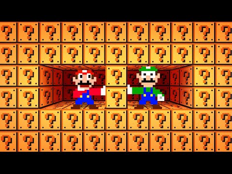 Mario vs Luigi. but there are Too Many Item Blocks in Super Mario Bros!..