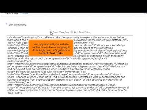 How to work with tables and format text in DotNetNuke