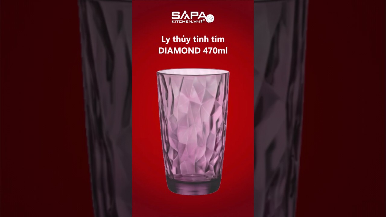 Ly thủy tinh Diamond 47cl màu tím