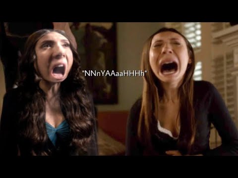Elena Gilbert and Katherine Pierce screaming "NYYAAAH" for 1 minute straight