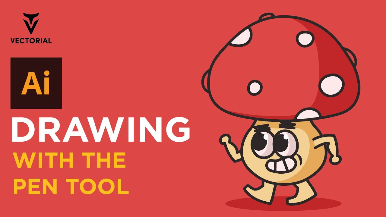 Adobe Illustrator Pen Tool Tutorial: Cute Mushroom Character Design