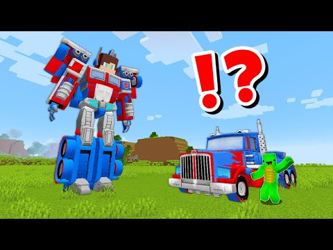 JJ and Mikey in TRANSFORMERS CHALLENGE in Minecraft / Maizen Minecraft