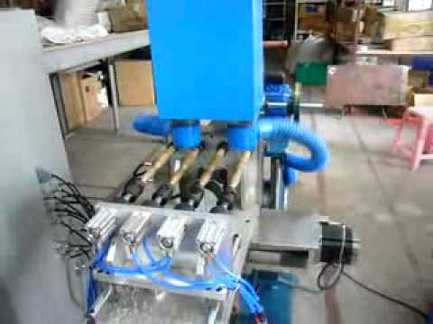 WanXingDa CNC 3-axis Hair Brush Drilling Machine, Two Drilling Heads