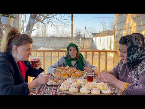Making Traditional Azerbaijani Sweets In The Grandma Rose's Wood House!