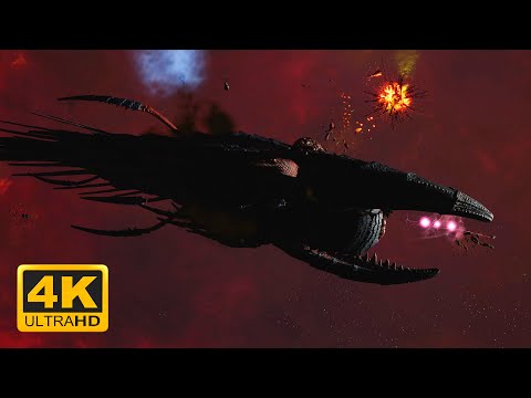 Tyranids vs Orks - Skalgrim Mod - 4K Quality - Battlefleet Gothic Armada 2