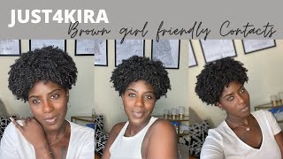 AFFORDABLE BROWN GIRL FRENDLY CONTACTS ON BROWN EYES | JUST4KIRA REVIEW | RUTH NANDA