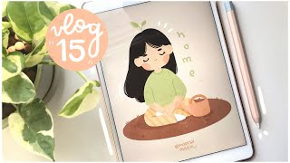 vlog/15 🍰 making my own stickers, journaling, and (more) art !