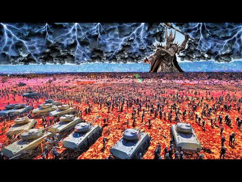 Humans Bring Absolute Destruction to Saurons Island Fortress! - Ultimate Epic Battle Simulator 2