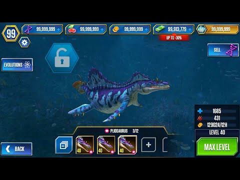 PLIOSAURUS UNLOCK OPEN X3 MAXED | JURASSIC WORLD THE GAME